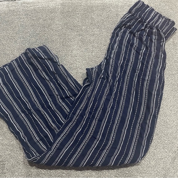 tgla Wide Leg Navy and white Striped Pants size S - Picture 1 of 4